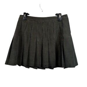 Vintage 90's Tail Black Tan Plaid‎ Pleated Tennis Skirt Size 12